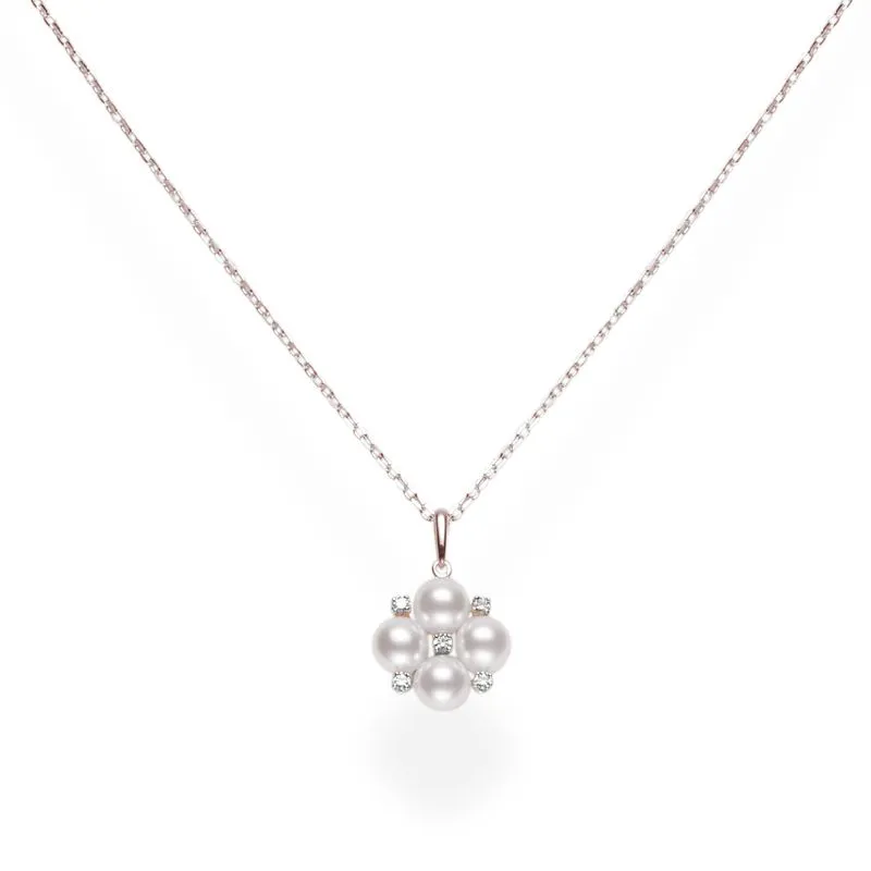 Mikimoto 18k rose gold Japan collections pearl pendant necklace