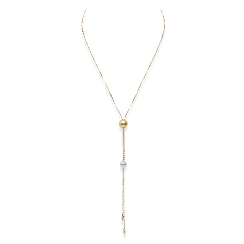 Mikimoto 18K Yellow Gold Pearls In Motion Akoya Cultured Pearl Pendant