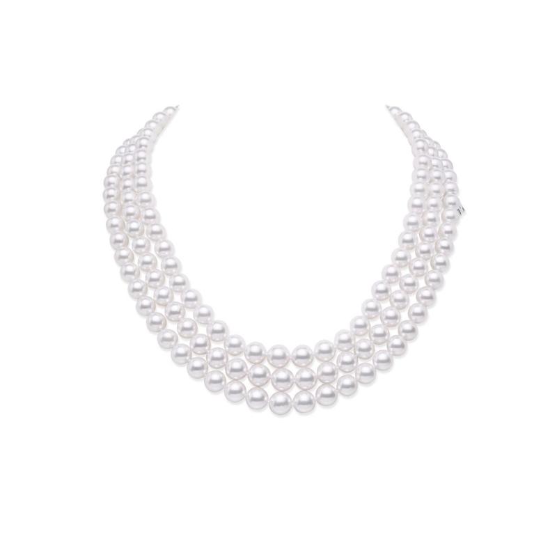 Mikimoto Classic Akoya Pearl Triple Strand Necklace