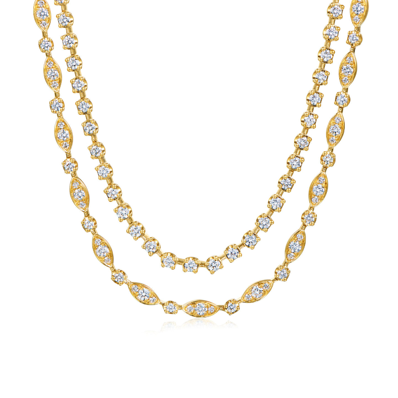 Kwiat Duet Two Row Diamond Necklace