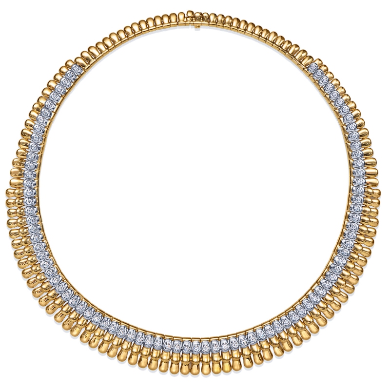 Kwiat Sirena Gold And Diamond Three Row Necklace