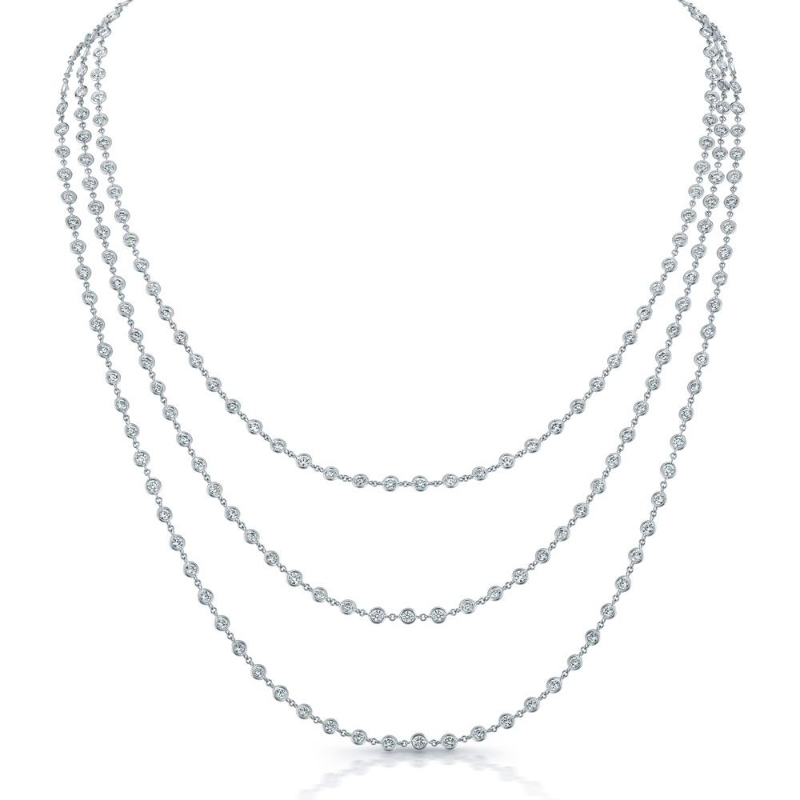 Platinum Diamonds By The Yard Necklace
