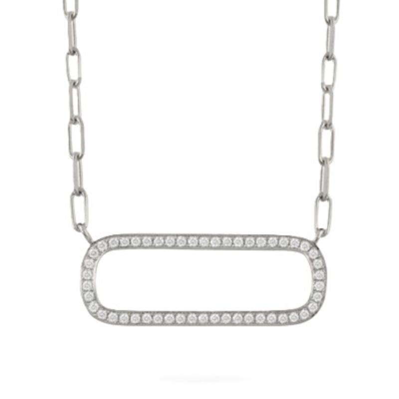 18K White Gold Fibonacci Pendant Necklace