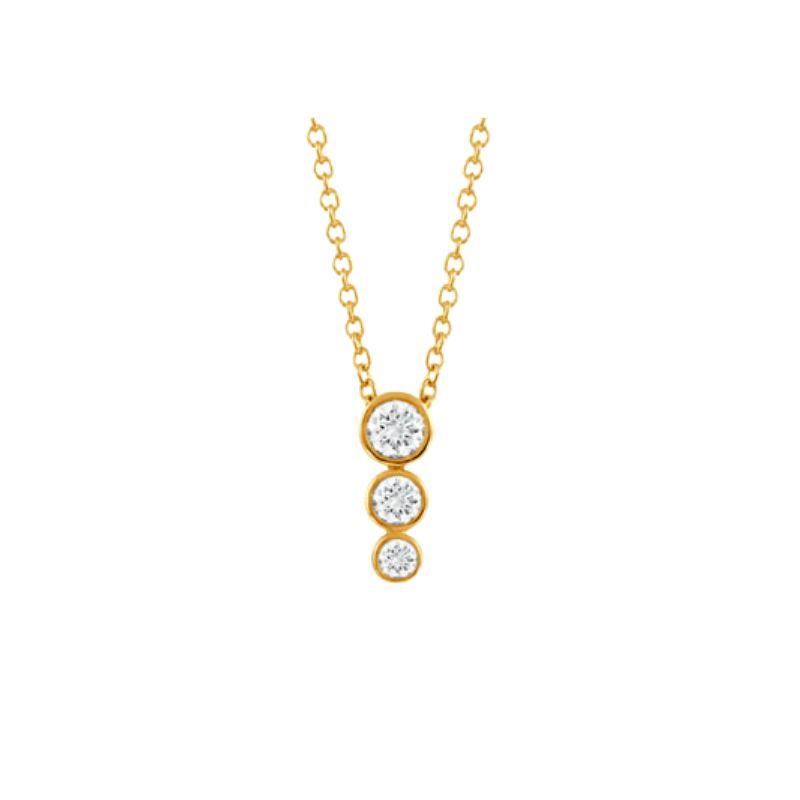 18K Yellow Gold All Diamonds Fashion Diamond Pendant Necklace