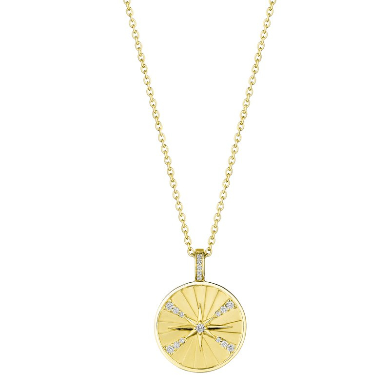 Penny Preville 18K Yellow Gold Starburst Medallion Pendant Necklace