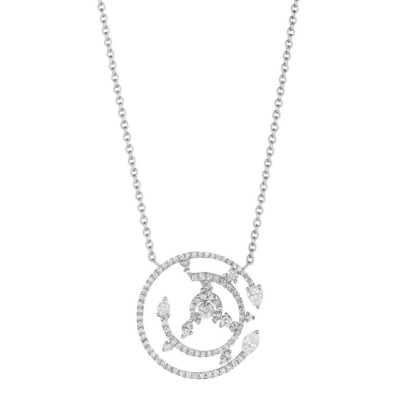 Penny Preville 18K White Gold Rhodium Plated Petite Constellation Pendant Necklace