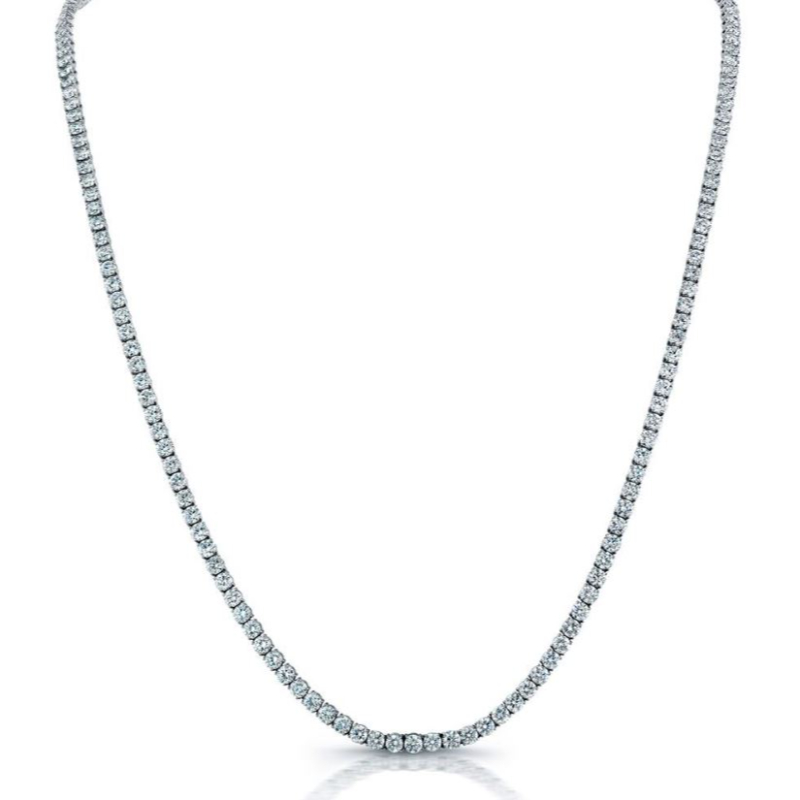 Norman Silverman 18K White Gold Opera Diamond Necklace