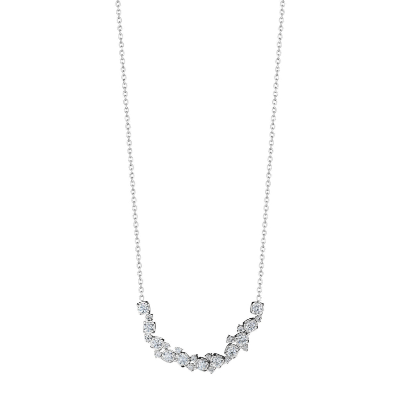 Penny Preville 18K White Gold Rhodium Plated Confetti Hinged Necklace