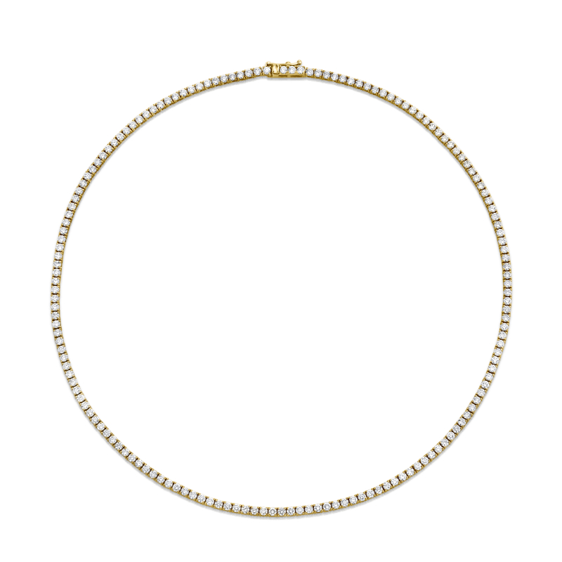 Norman Silverman 18K Yellow Gold Diamond Straight Line Necklace