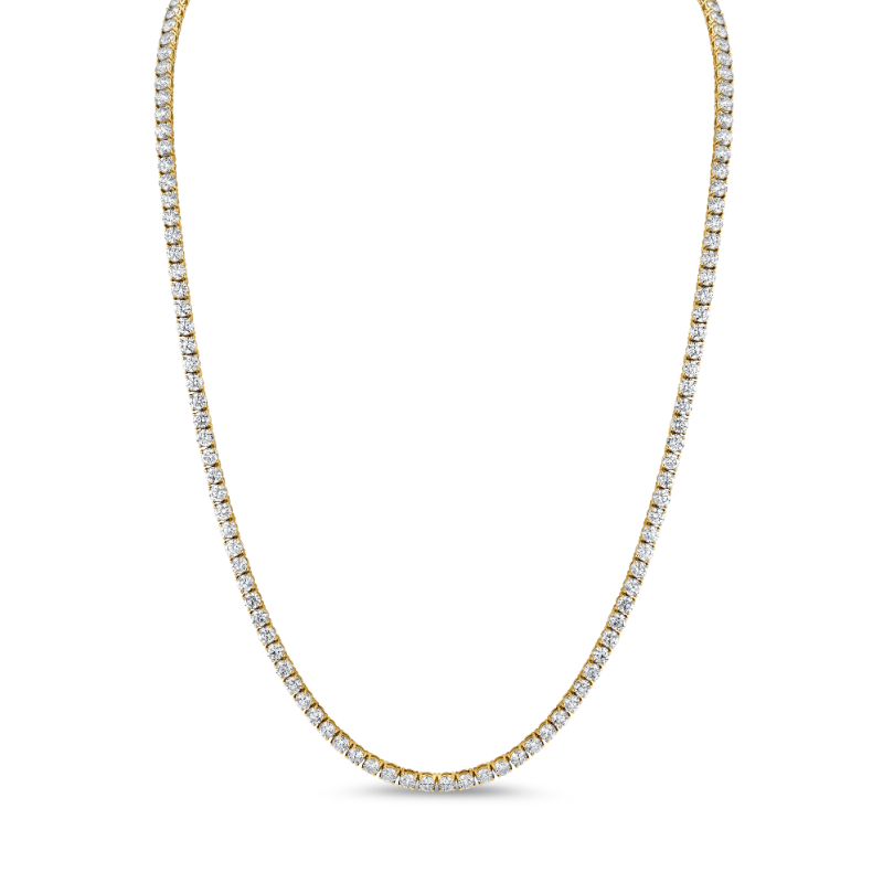 Norman Silverman 18K Yellow Gold Diamond Straight Line Necklace