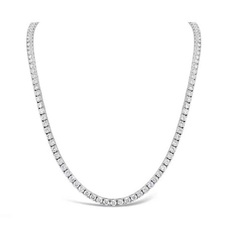 Norman Silverman 18K White Gold Straight Line Necklace