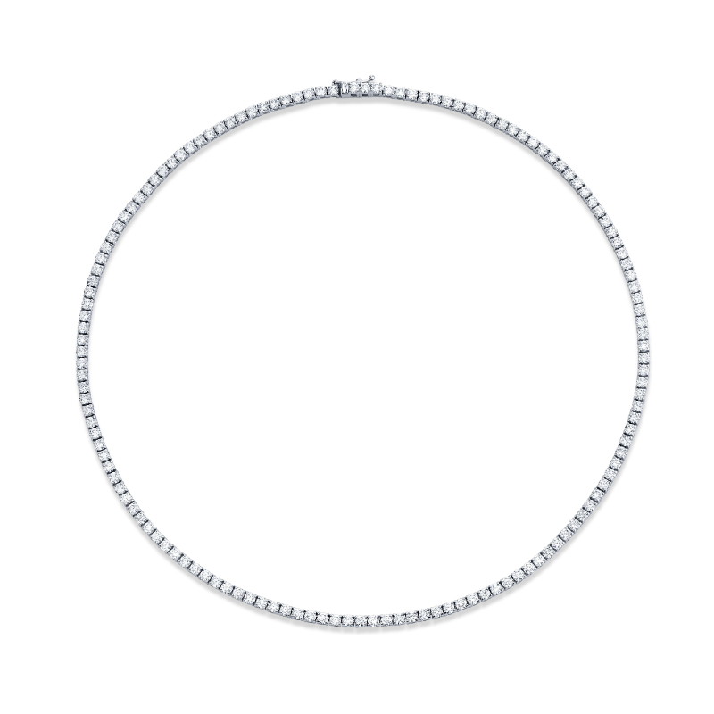 Norman Silverman 18K White Gold Straight Line Necklace