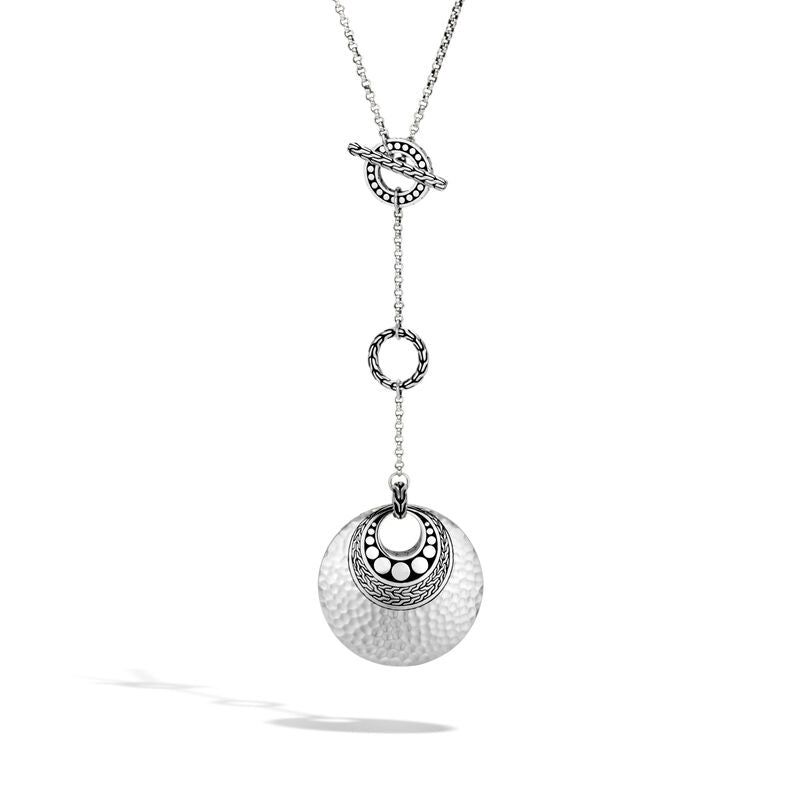 John Hardy sterling silver Dot hammered Y-shaped sautoir necklace, 36"