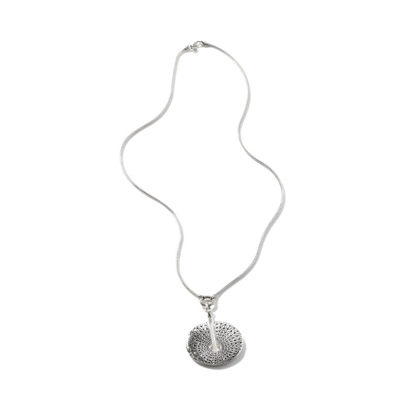 John Hardy sterling silver Classic Chain radial silver pendant necklace, 2.5mm chain with lobster clasp, 32"