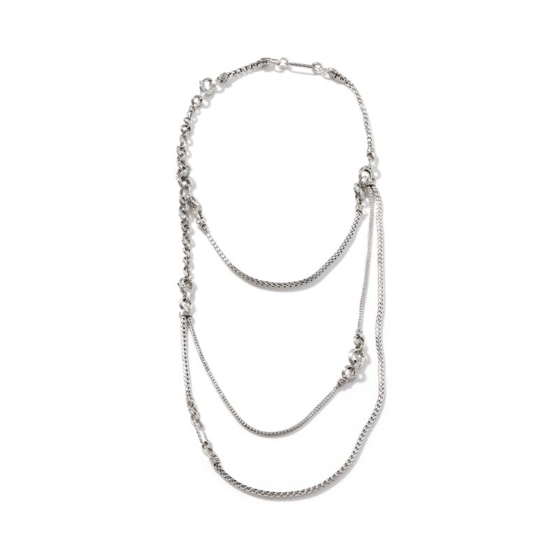 John Hardy sterling silver Classic Chain remix hero transformable necklace, 34"