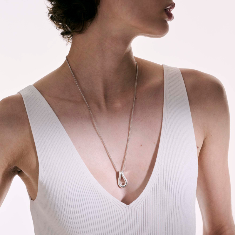 Surf Link Pendant Necklace On Surf Chain Necklace