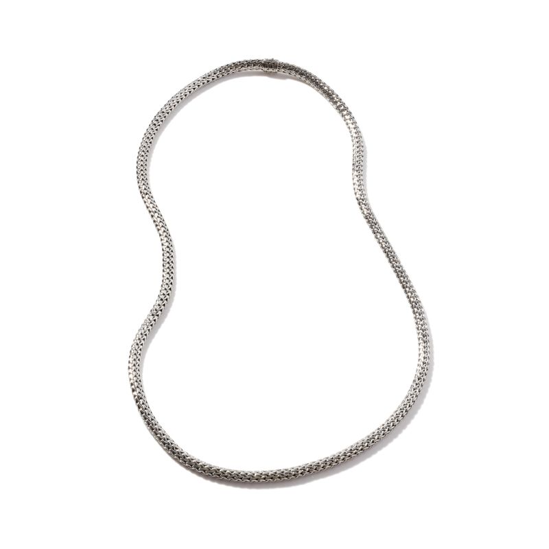 John Hardy sterling silver Classic Chain medium necklace, 7.5mm wide necklace with pusher clasp, 16"