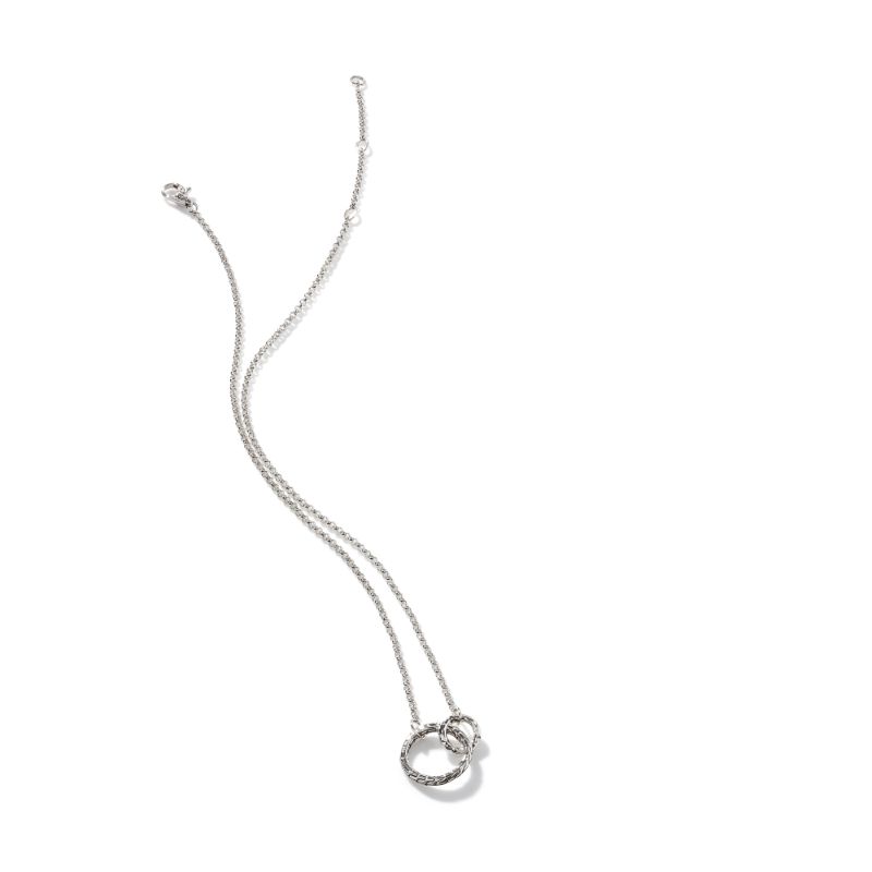 Classic Chain Hammered Interlink Necklace