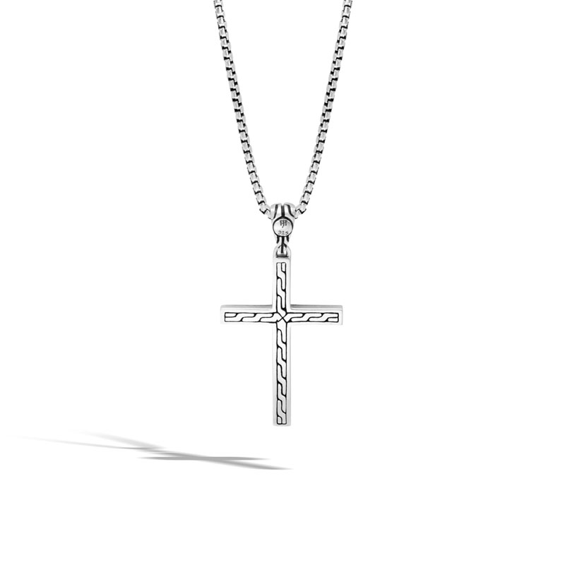 Chain Jawan Cross Pendant in Silver