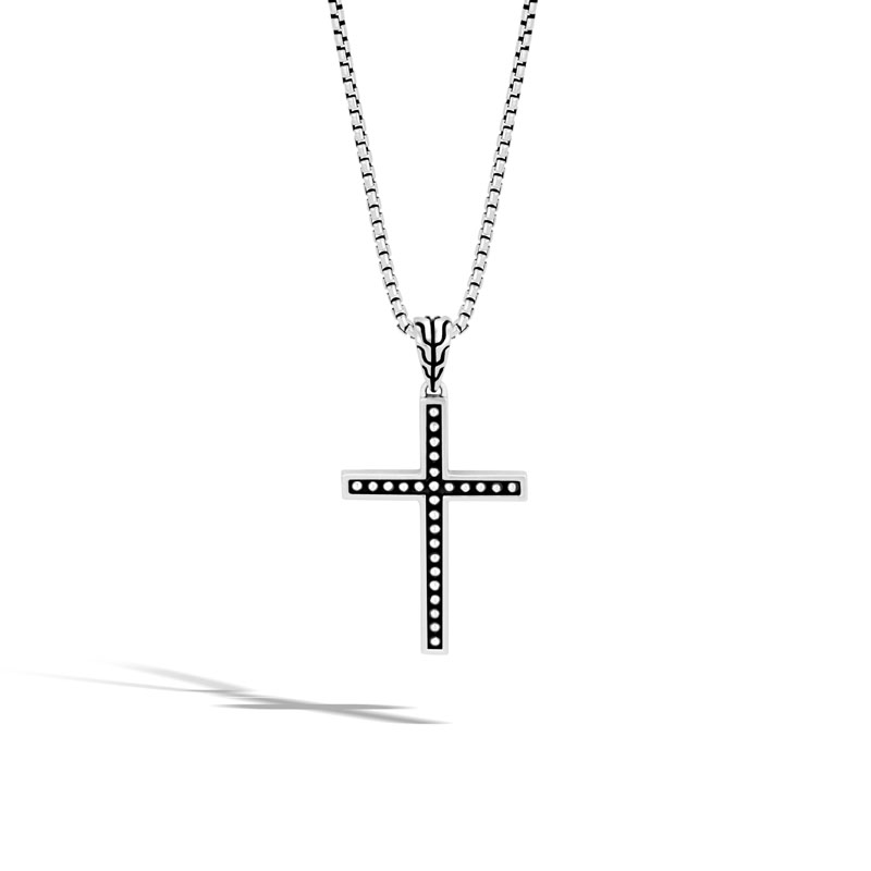 Chain Jawan Cross Pendant in Silver
