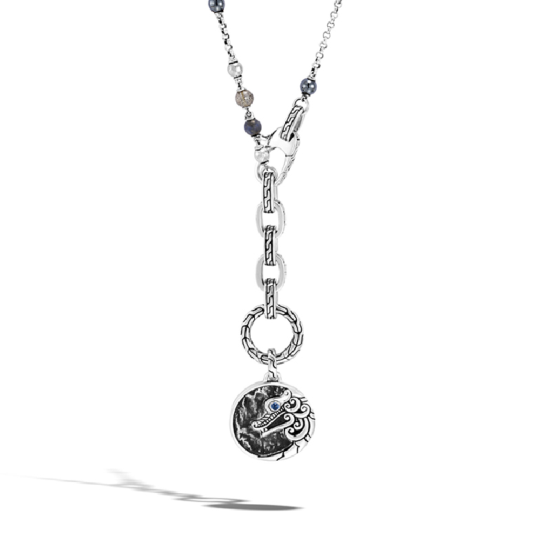 Legends Naga Reticulated Pendant Mixed Gemstone Necklace