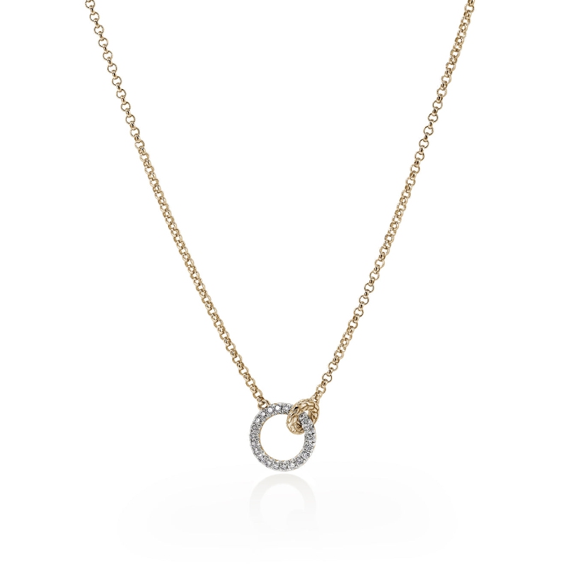 Essential Pave Necklace, Gold, Diamonds, 2MM