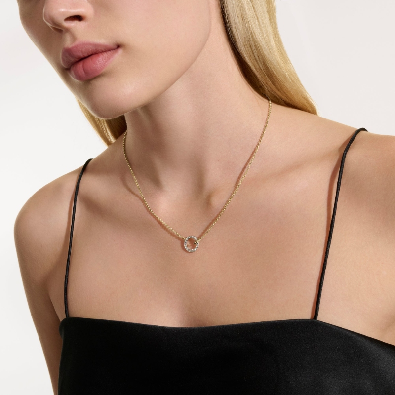 Essential Pave Necklace, Gold, Diamonds, 2MM