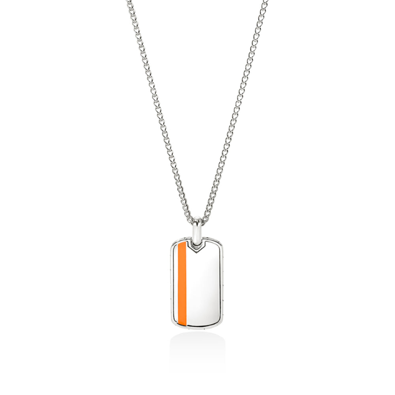 Tag Pendant Necklace In Sterling Silver