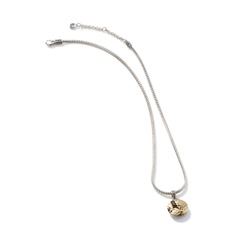 Dot Hammered Reversible Pendant Necklace