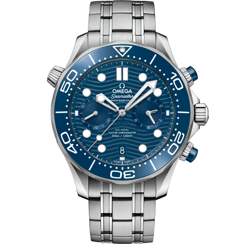 OMEGA Seamaster Diver 300M chronograph steel 44MM blue ceramic bezel blue index dial on steel bracelet