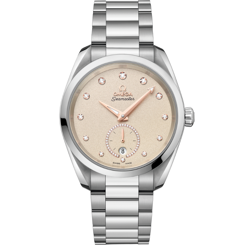 OMEGA Seamaster Aqua Terra 150M steel 38MM smooth bezel grey diamond dial on steel bracelet