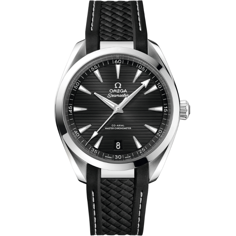 OMEGA Seamaster Aqua Terra 150M Co-Axial steel 41MM black index dial on black rubber strap with steel buckle