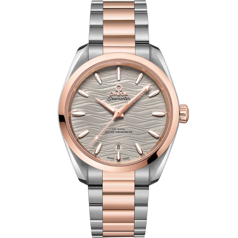 OMEGA Seamaster Aqua Terra 150 M Co-Axial steel/18k rose gold 38MM grey wave index dial on steel/18k rose gold bracelet