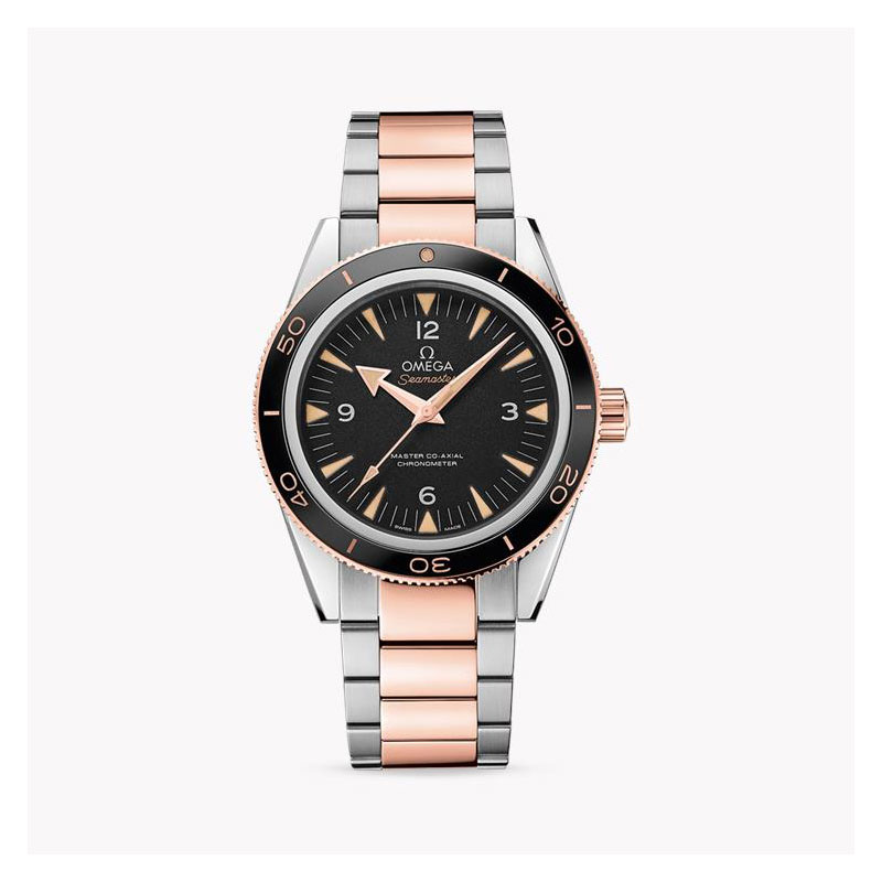 OMEGA Seamaster 300 Co-Axial 41MM steel/rose gold black dial black bezel steel/rose gold bracelet