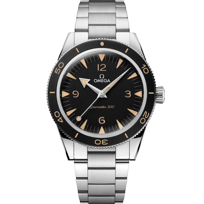 OMEGA Seamaster 300 steel 41MM black aluminium bezel black dial on steel bracelet