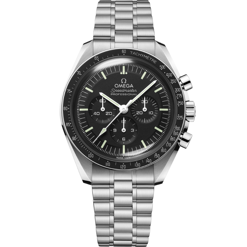 OMEGA Speedmaster Moonwatch Chronometer steel 42MM black dial on steel bracelet