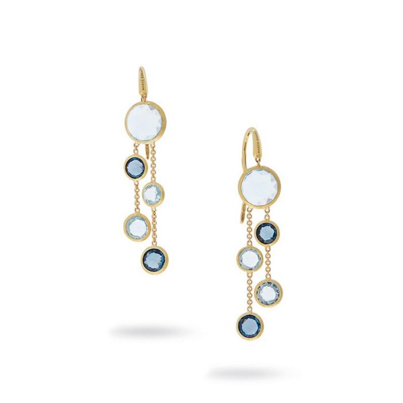 Marco Bicego Jaipur Mixed Blue Topaz Two Strand Earrings