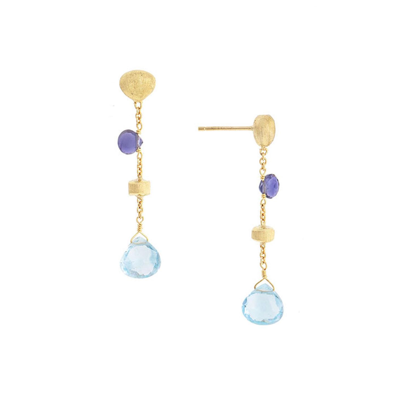 Marco Bicego 18K Yellow Gold Paradise Iolite And Topas Drop Earrings