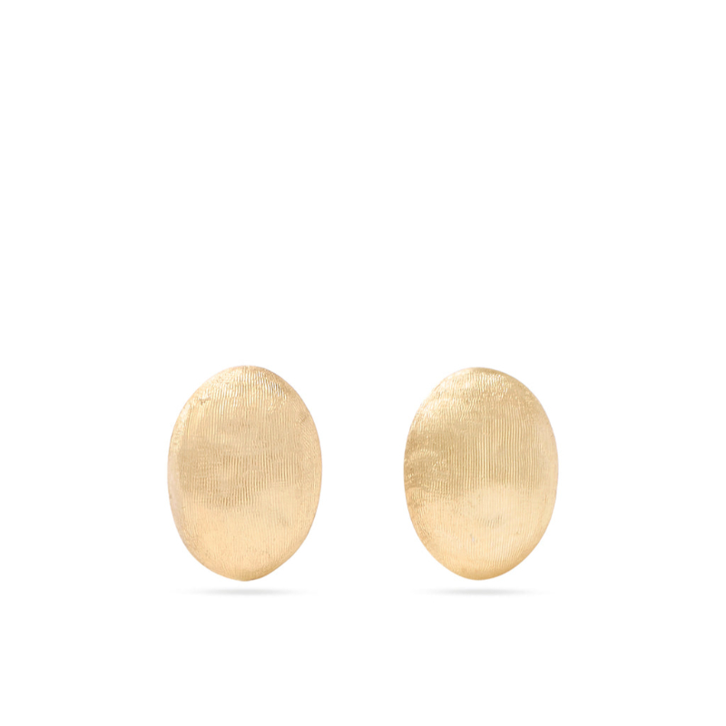 Marco Bicego 18k yellow gold Siviglia 0.5" grande engraved stud earrings