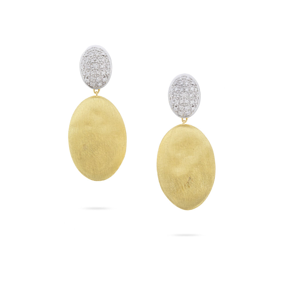 Marco Bicego Siviglia Collection Yellow Gold Engraved Drop Earrings