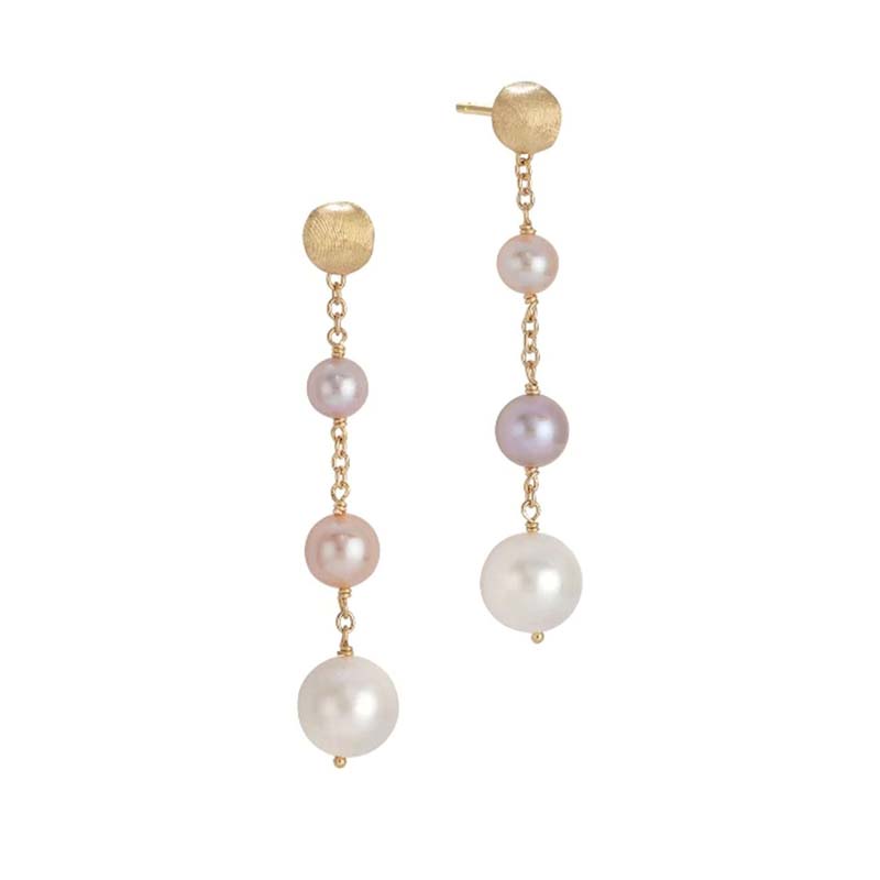 Marco Bicego Marco Bicego® Africa Pearl Collection 18K Yellow Gold and Pearl Drop Earrings