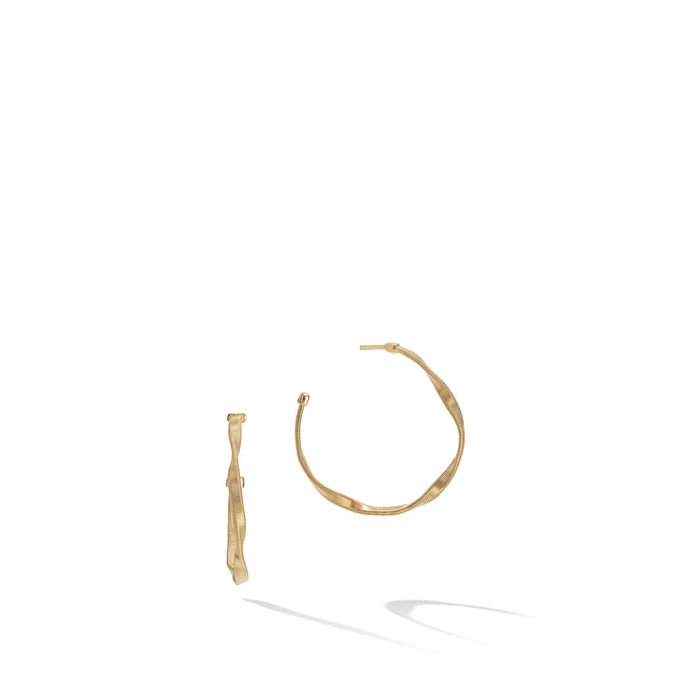 Marco Bicego 18K Yellow Gold Marrakech Twisted Small Hoop Earrings