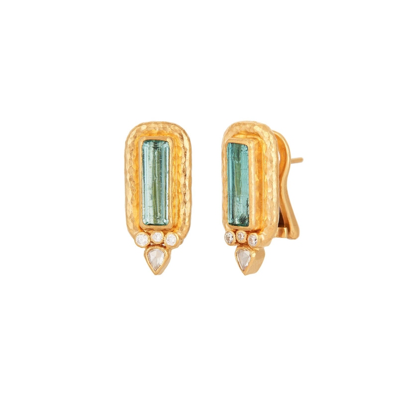 Gurhan Muse One of a Kind Gold Afghan Tourmaline Stud Earrings