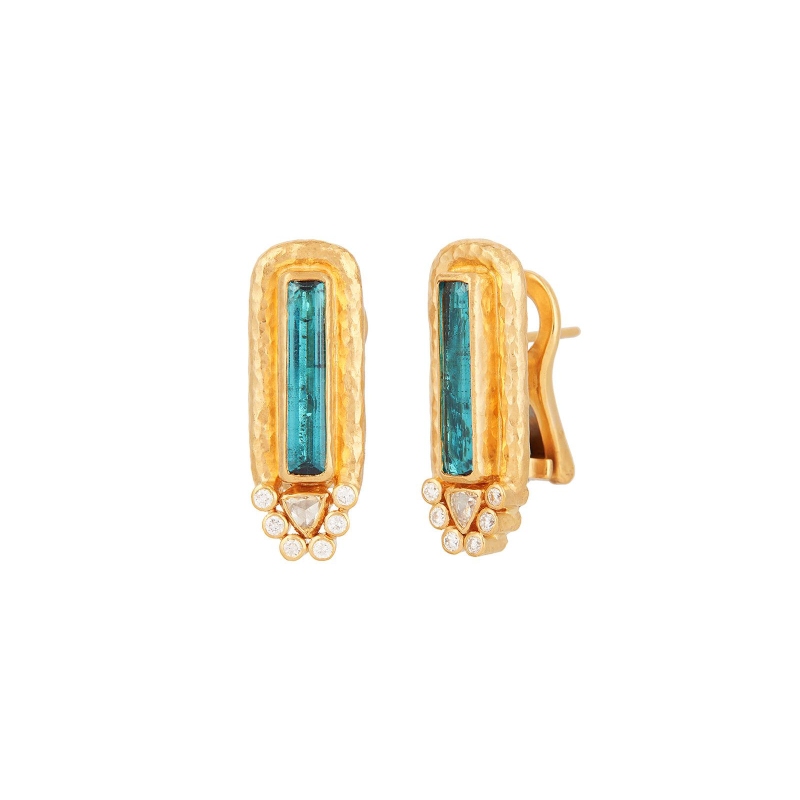 Gurhan Muse One of a Kind Gold Afghan Tourmaline Stud Earrings