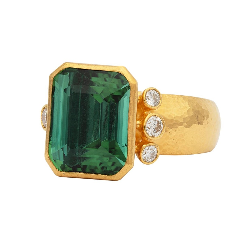 Gurhan Elements One of a Prism Gold Tourmaline Cocktail Ring