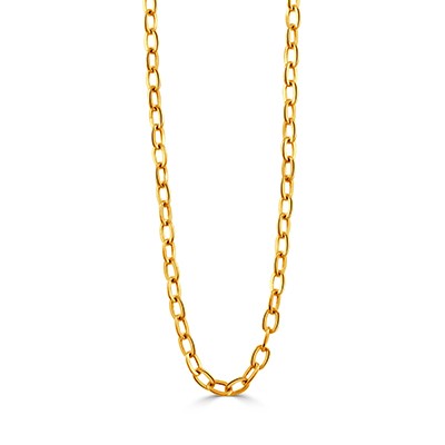 18K Yellow Gold Oval Links Necklace Chain