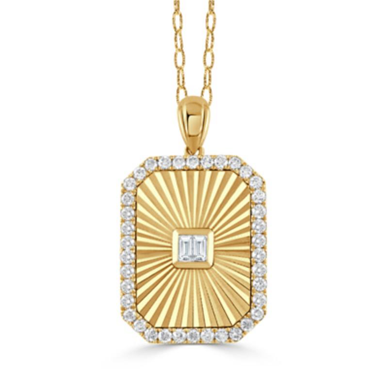 Doves 18K Yellow Gold Helios Diamond Pendant Necklace
