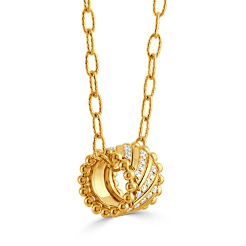 Doves 18K Yellow Gold All Diamond Fashion Collections Pendant