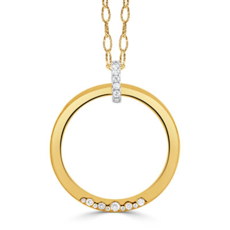 Doves 18K Yellow Gold All Diamond Fashion Pendant Necklace
