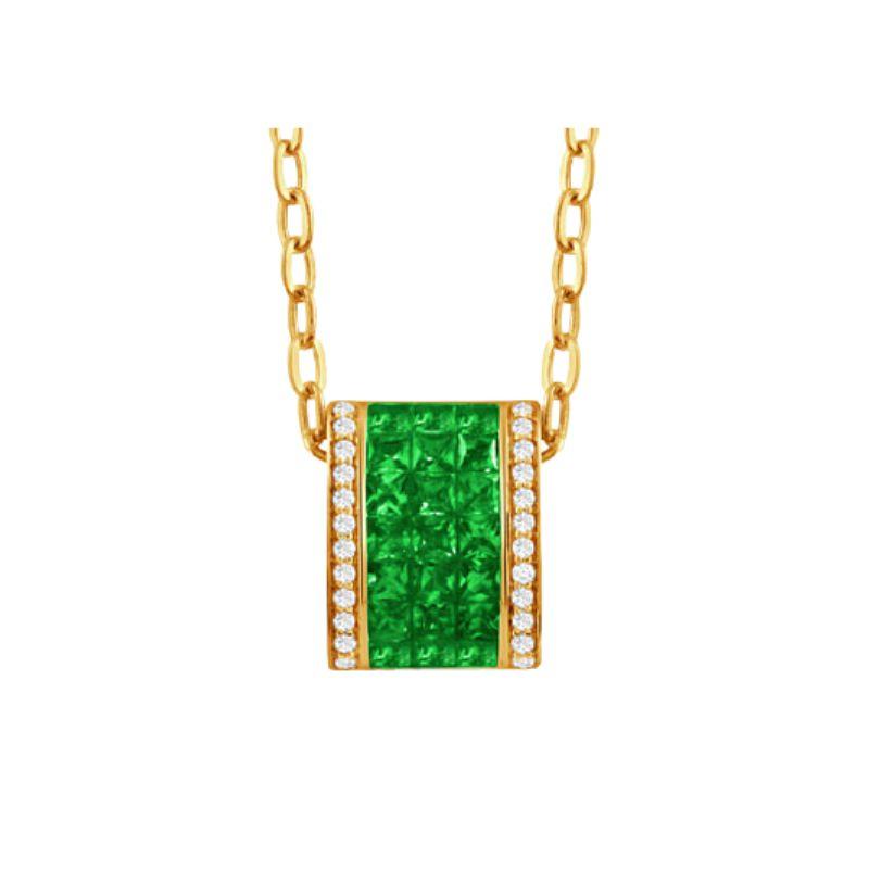 18K Yellow Gold Tsavorite Diamond Pendant